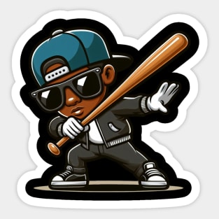 Dabbing boys sunglasses  Baseball BAT  girls kid gift Sticker